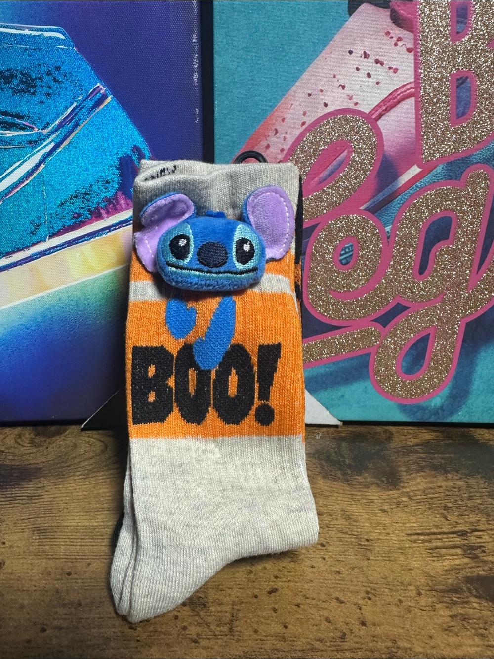 Disney STITCH Halloween Crew Socks 3 Pack 3D Boo Jack O’Lantern  Size 4-10